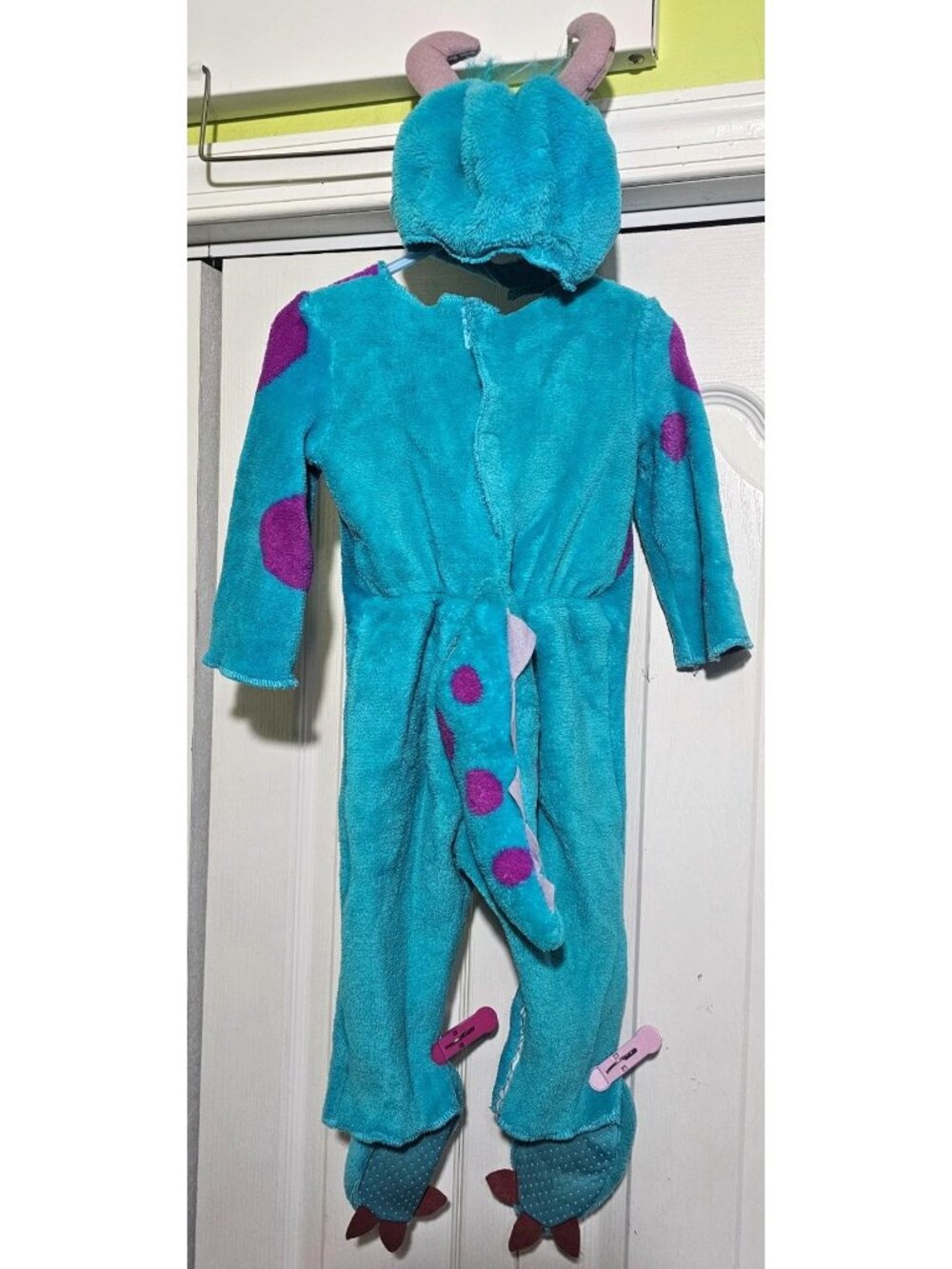 Disney Baby Monsters Inc Sully Costume 6-12 Months Soft Feet Tail Hood Halloween - Picture 3 of 4